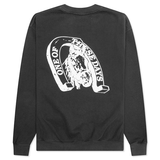 Lucky Number 73 Crewneck - Washed Black
