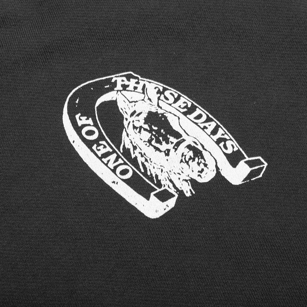 Lucky Number 73 Crewneck - Washed Black