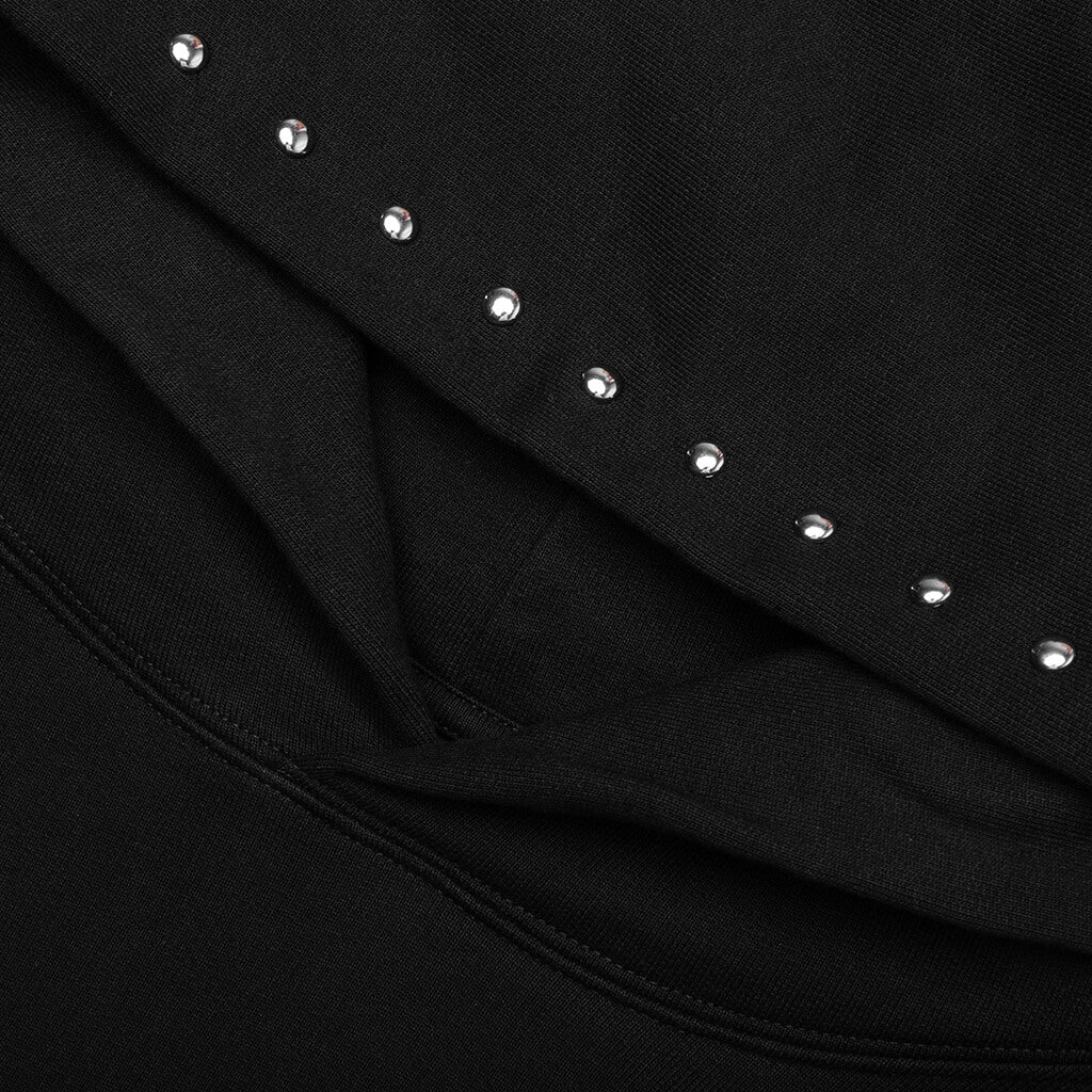 Lucky Studded Hoodie - Black
