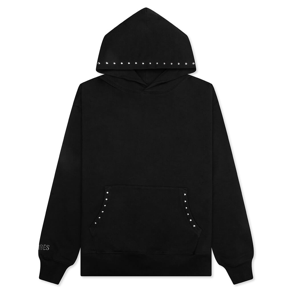 Lucky Studded Hoodie - Black