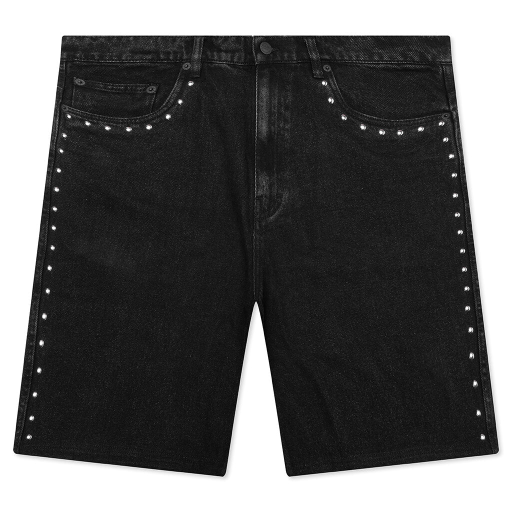 Lucky Studded Jorts - Black
