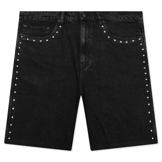 Lucky Studded Jorts - Black