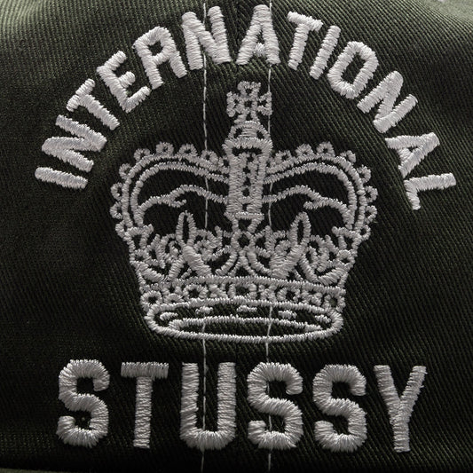 Mid International Crown Strapback Cap - Dark Olive