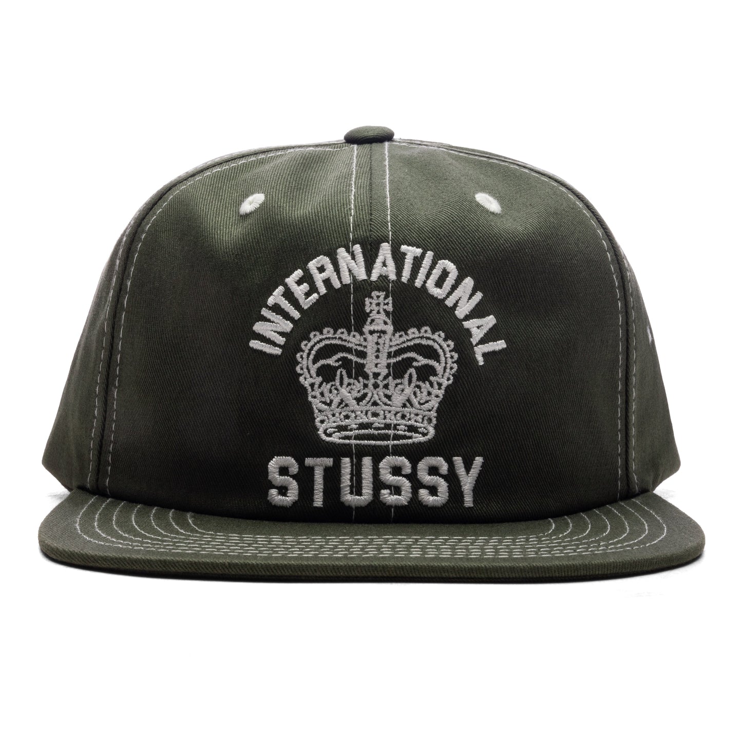 Mid International Crown Strapback Cap - Dark Olive