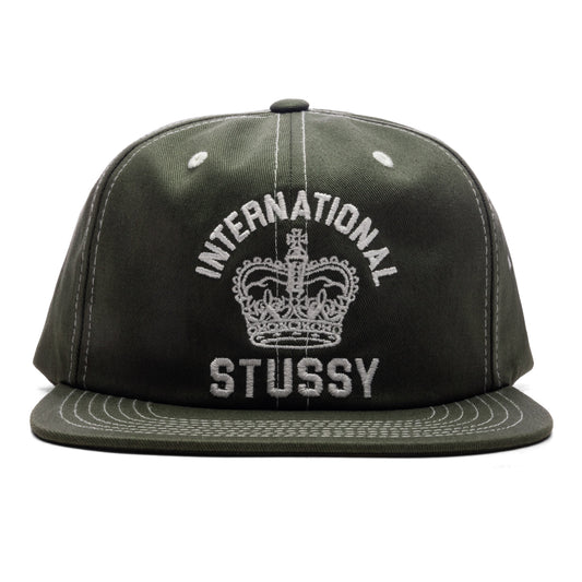 Mid International Crown Strapback Cap - Dark Olive