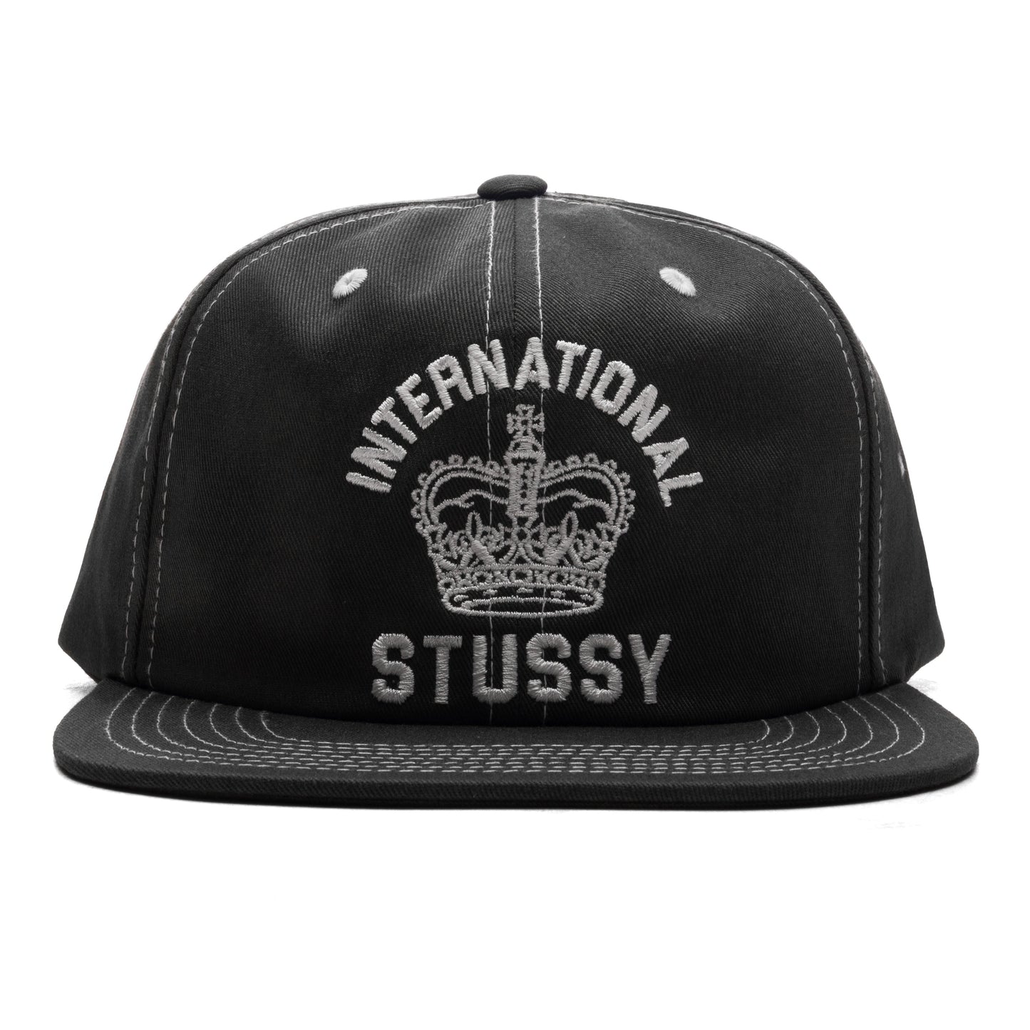 Mid International Crown Strapback Cap - Black