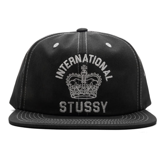 Mid International Crown Strapback Cap - Black