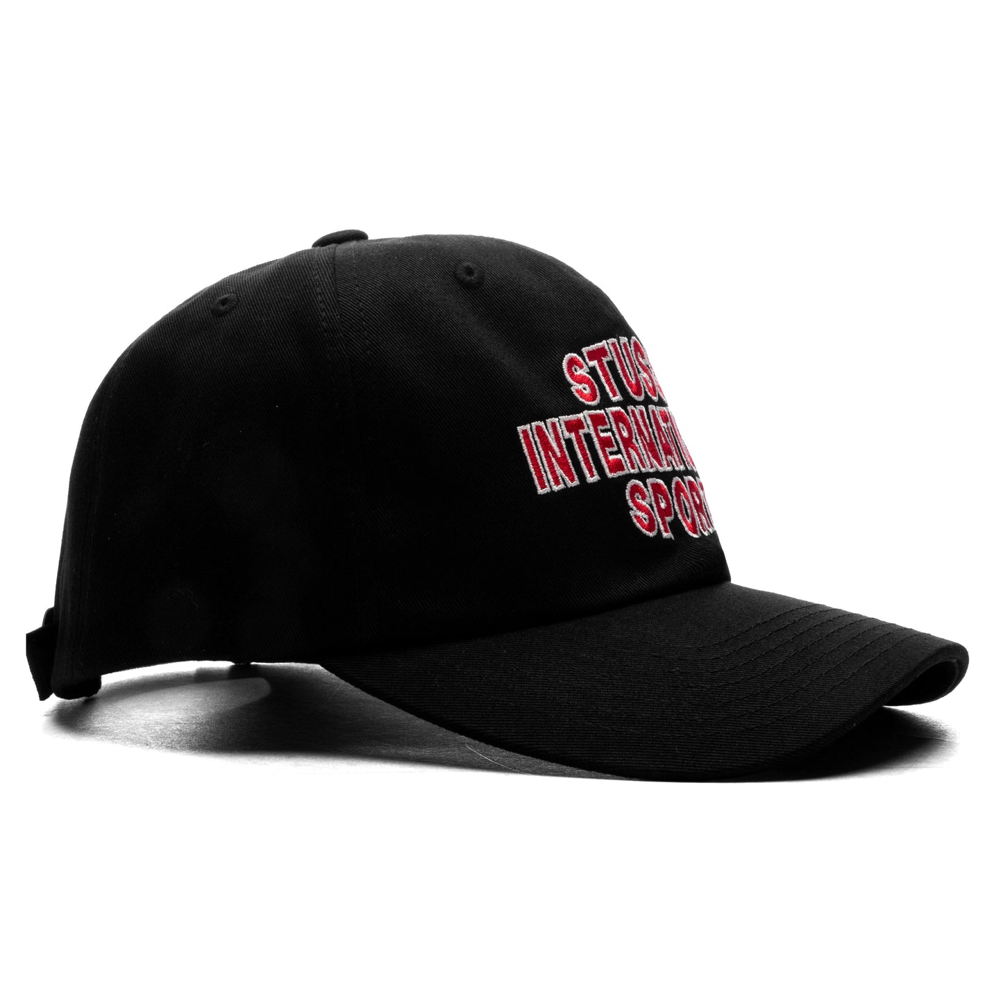 Mid International Sport Strapback Cap - Black