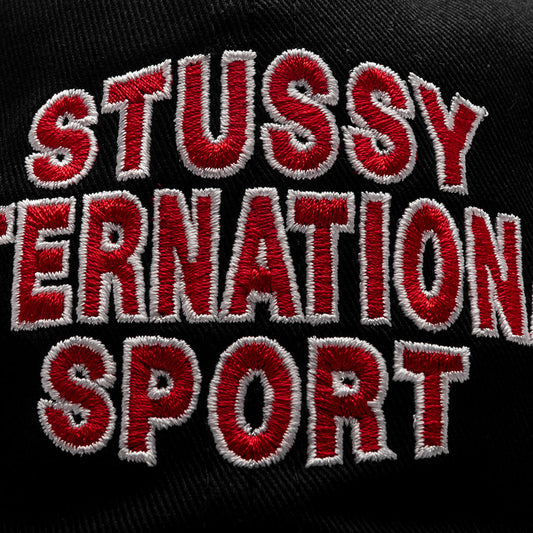 Mid International Sport Strapback Cap - Black