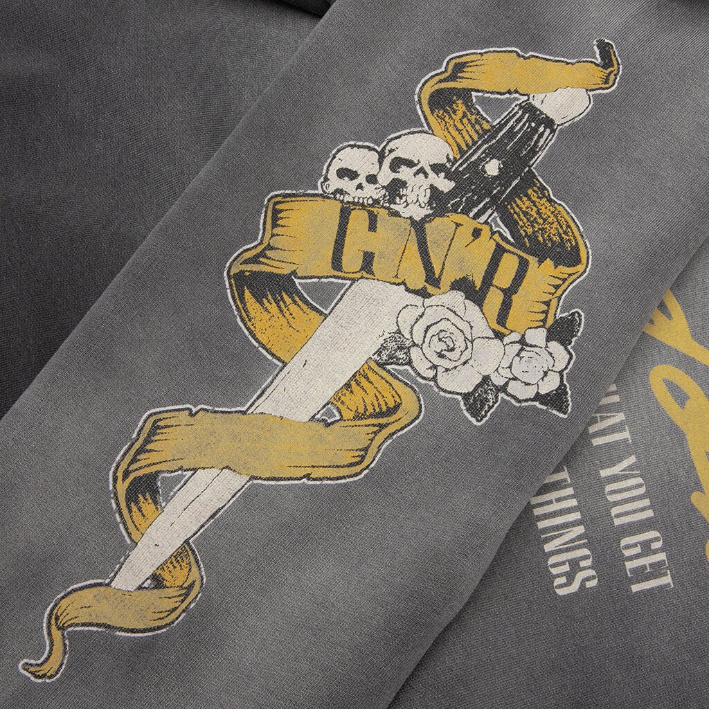 Represent x Guns N' Roses Cross Zip Through Hoodie - Stained Black