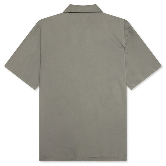 Script Camp Collar Shirt - Washed Khaki