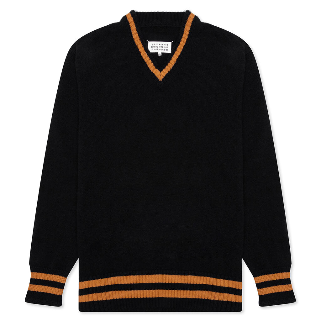 Stripped Pullover - Navy/Orange Stripes