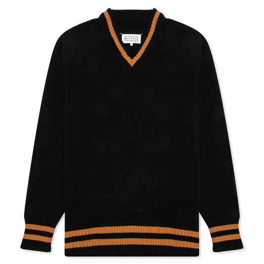 Stripped Pullover - Navy/Orange Stripes