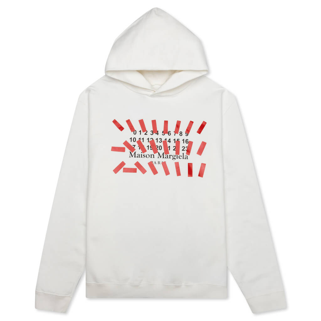 Stripe Stamp Hooded Sweatshirt - Off-White