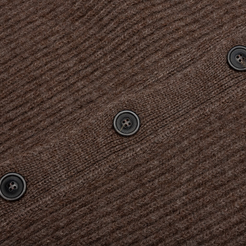 Button-Up Long-Sleeved Cardigan - Walnut