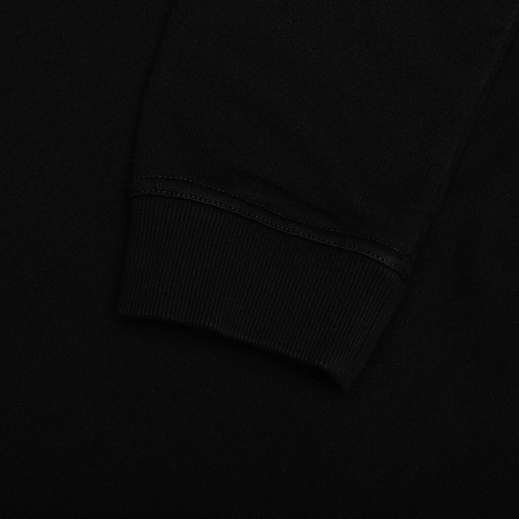Upside Down Logo Hoodie - Black/White Embroidery