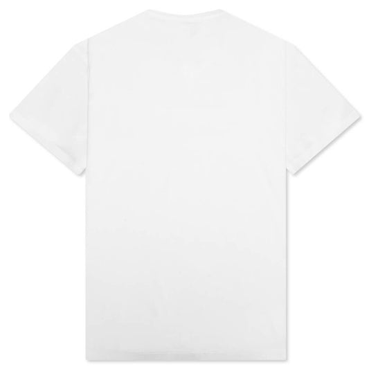 T-Shirt - White/Black Embroidery