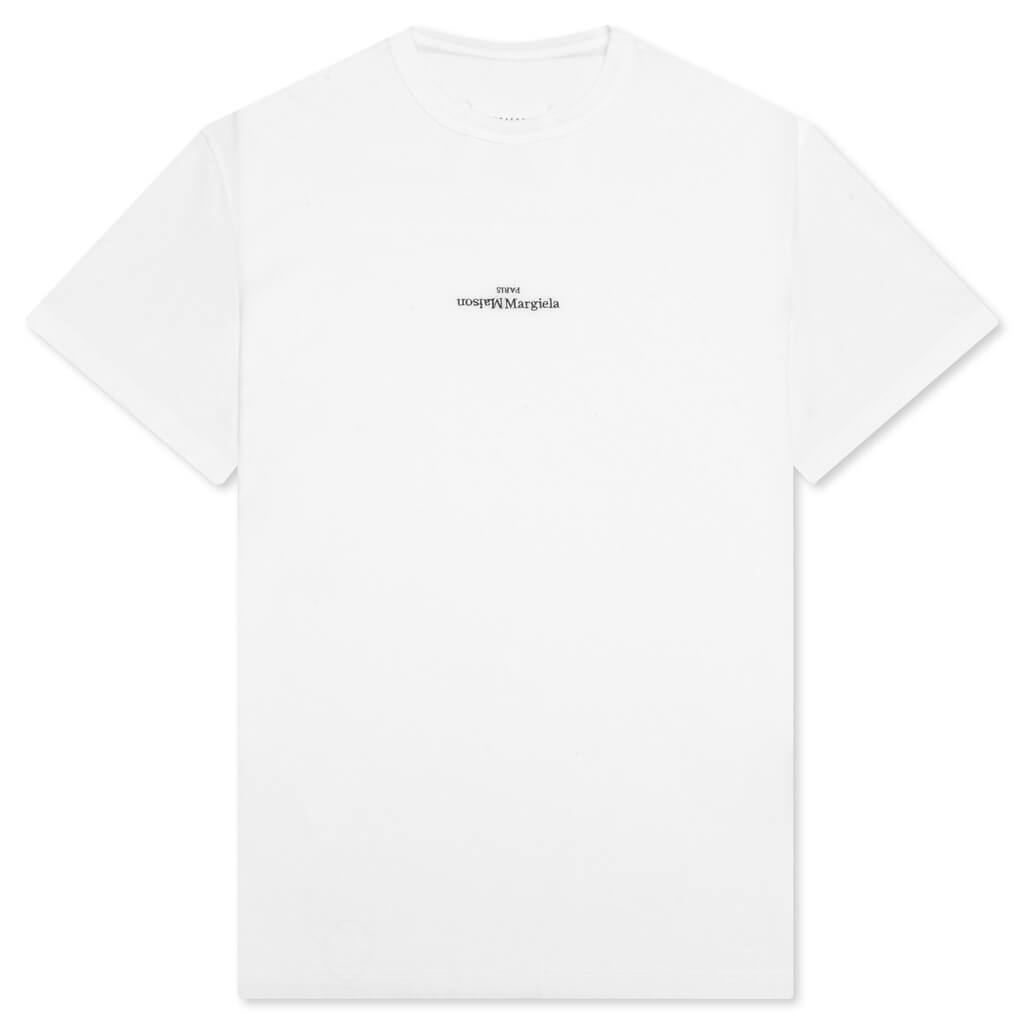T-Shirt - White/Black Embroidery