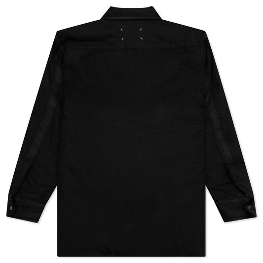 Pocket Button Down Shirt - Black
