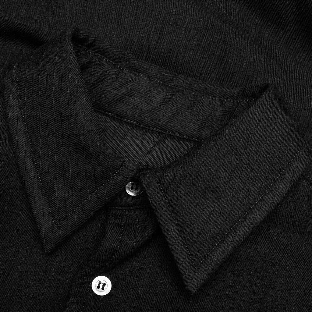 Pocket Button Down Shirt - Black