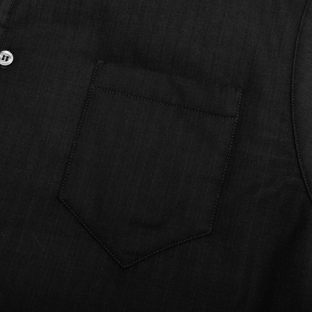 Pocket Button Down Shirt - Black