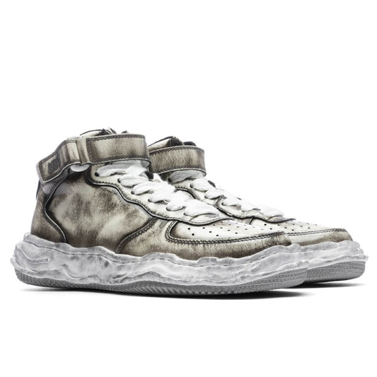 Wayne Brushed Patent Leather High - White