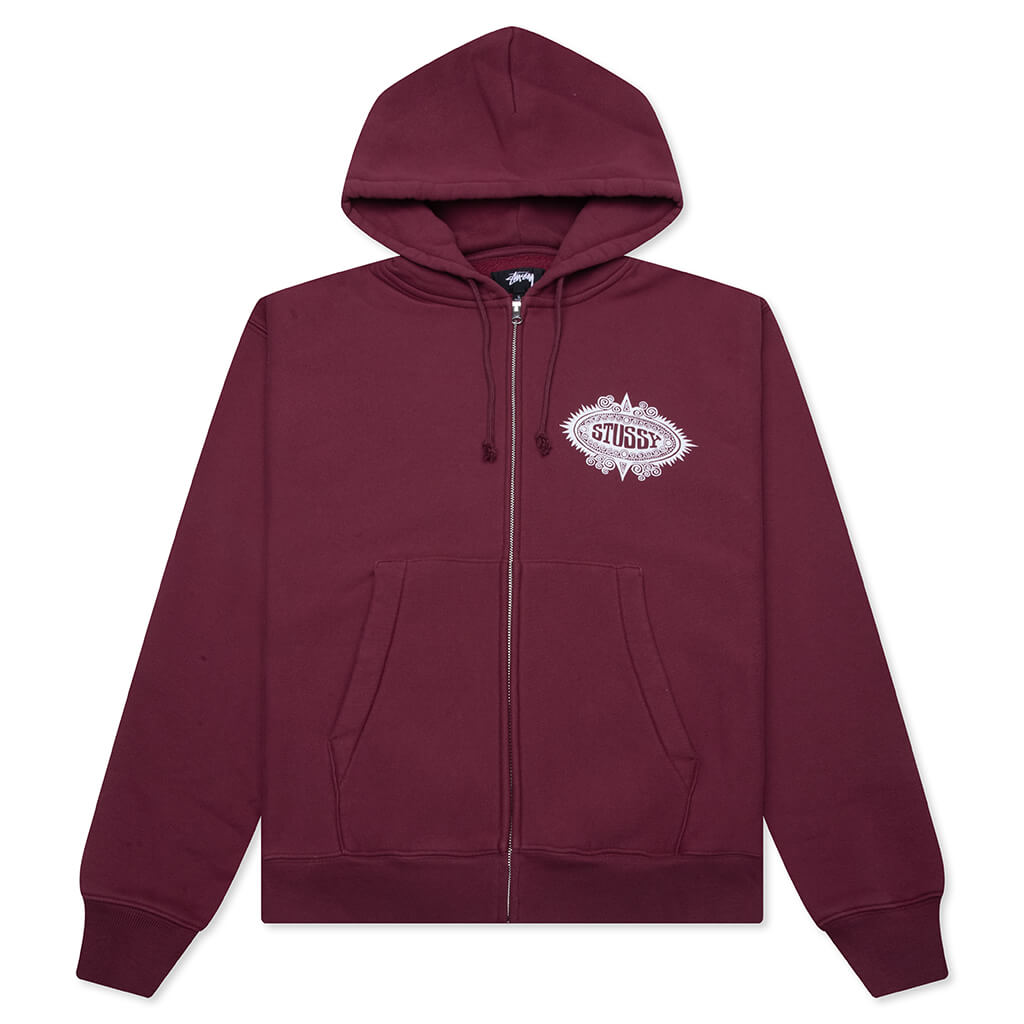 Mantra Zip Hoodie - Burgundy
