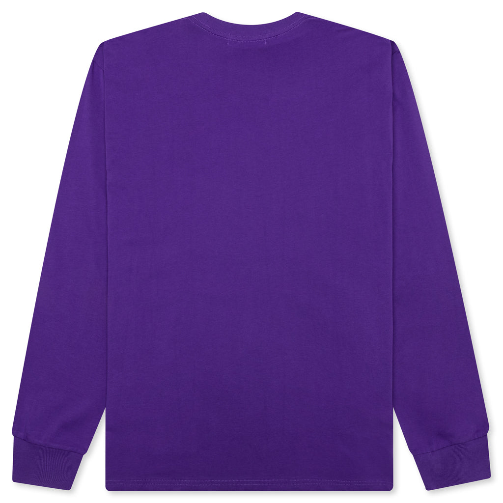Marbling Camo Ape Head Relaxed Fit L/S Tee - Purple