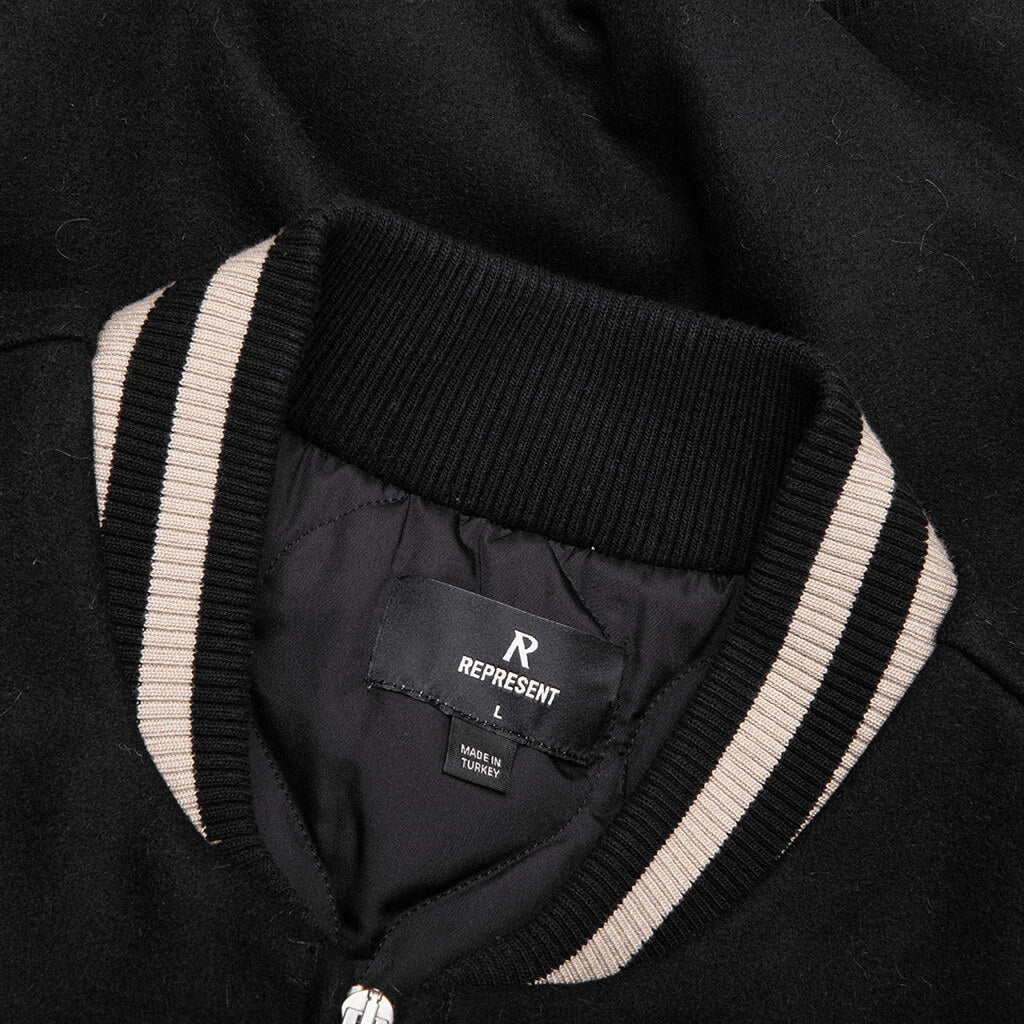 Mascot Wool Varsity Jacket - Jet Black