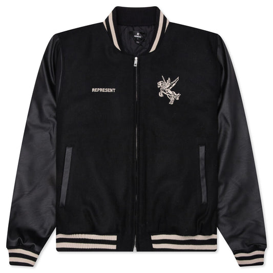 Mascot Wool Varsity Jacket - Jet Black