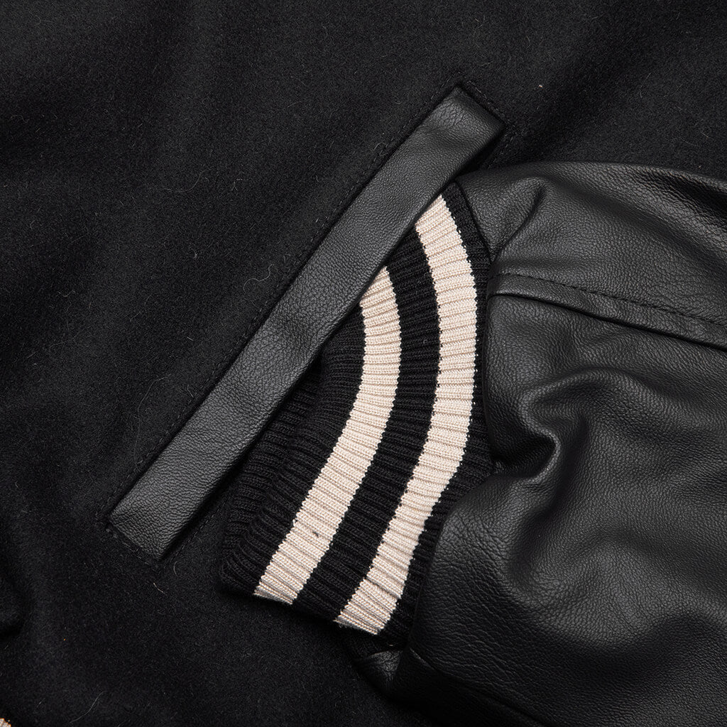 Mascot Wool Varsity Jacket - Jet Black