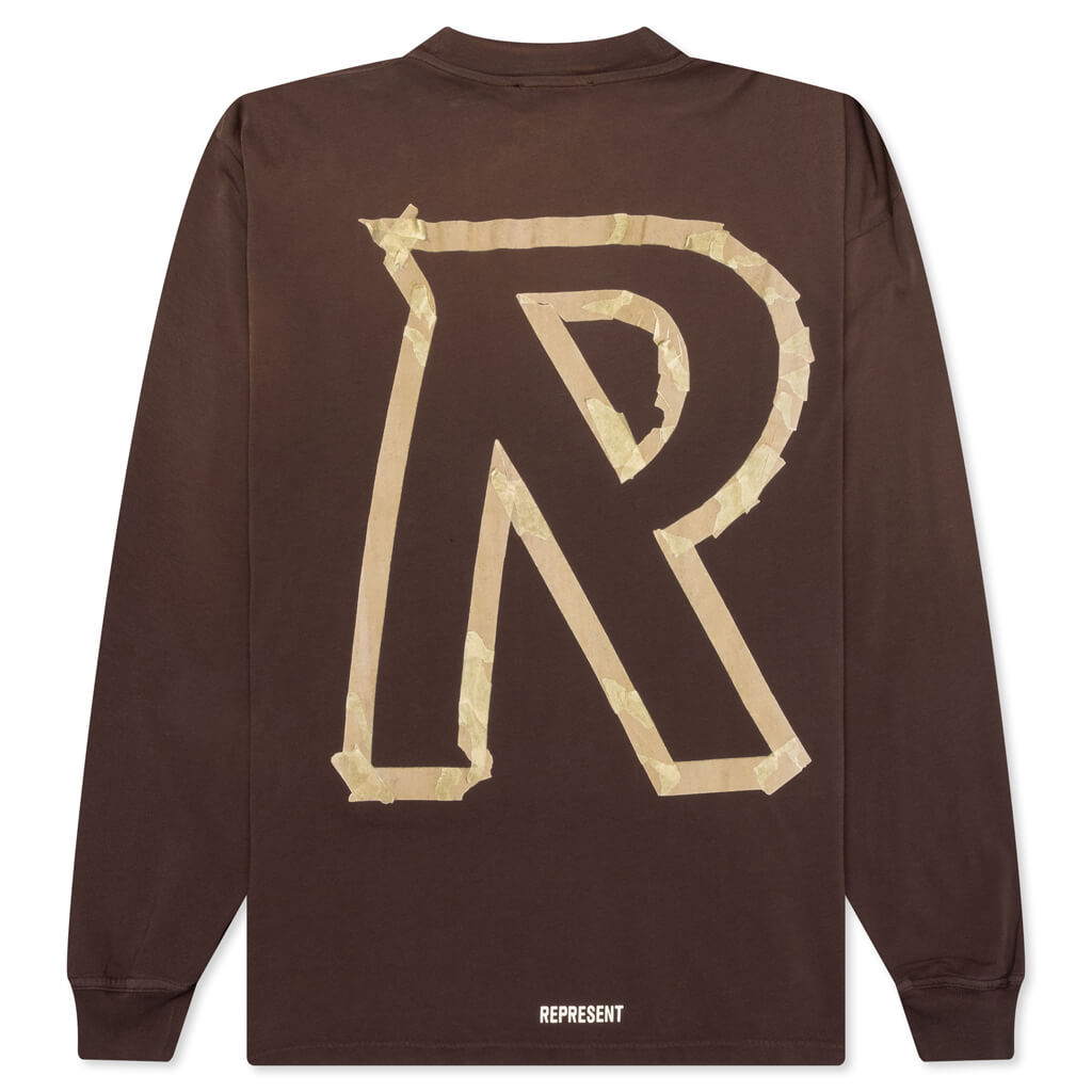 Masking Tape Initial L/S T-Shirt - Cedar