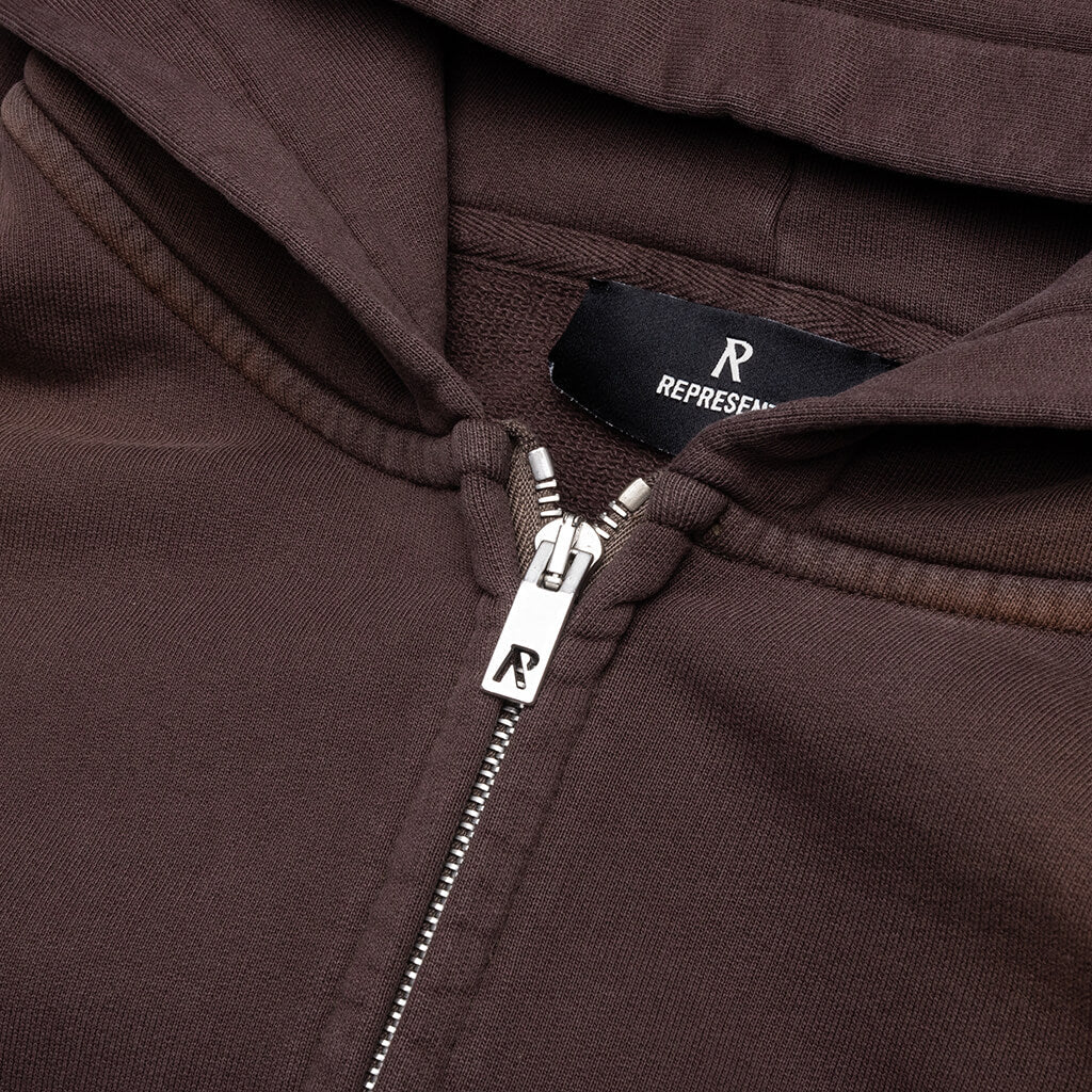 Masking Tape Initial Zip Hoodie - Cedar