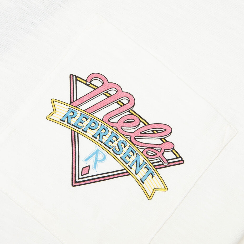 Represent x Mel's Diner T-Shirt - Flat White