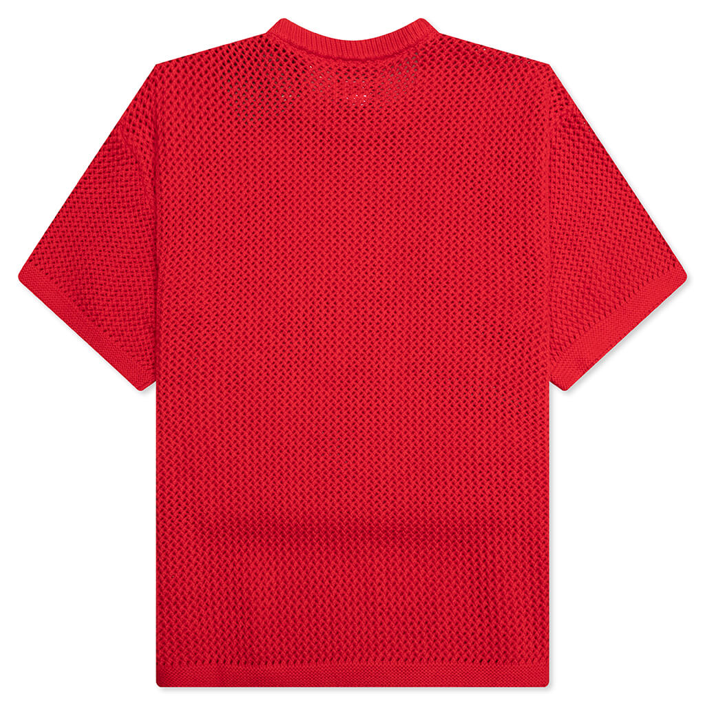 Mercer Jersey S/S Knit Cropped Fit Shirt - Red