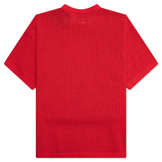 Mercer Jersey S/S Knit Cropped Fit Shirt - Red
