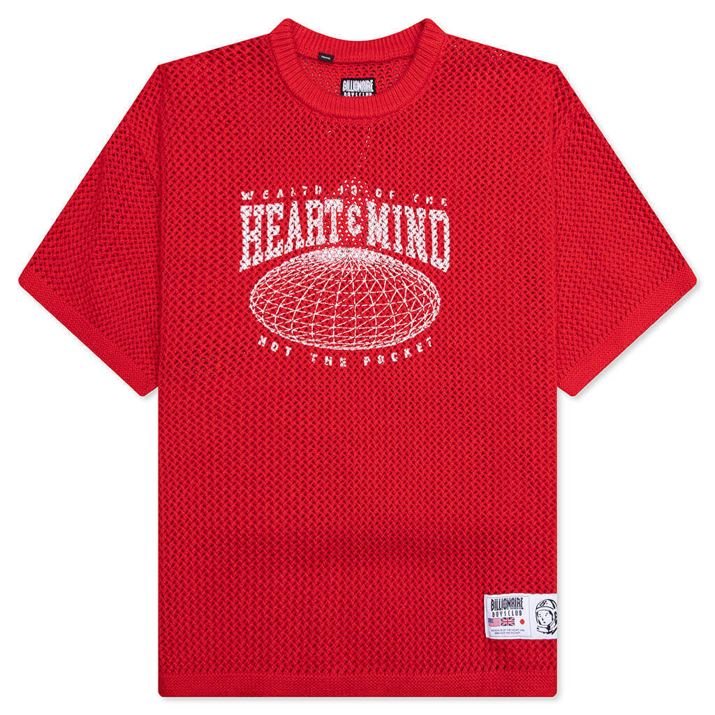 Mercer Jersey S/S Knit Cropped Fit Shirt - Red