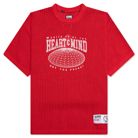 Mercer Jersey S/S Knit Cropped Fit Shirt - Red