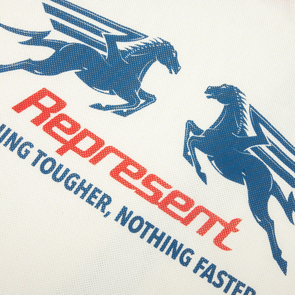 Mesh Pegasus Long Sleeve T-Shirt - Flat White