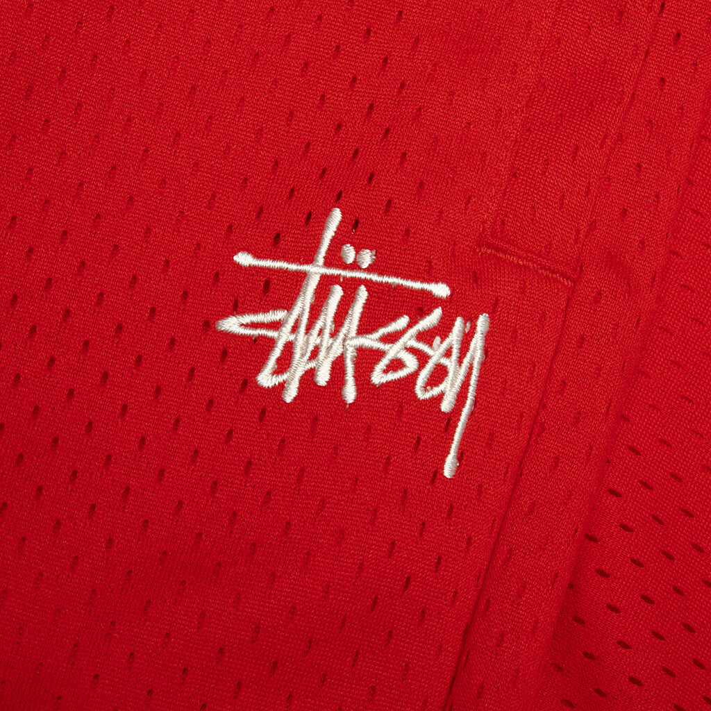 Mesh Track Pant - Red