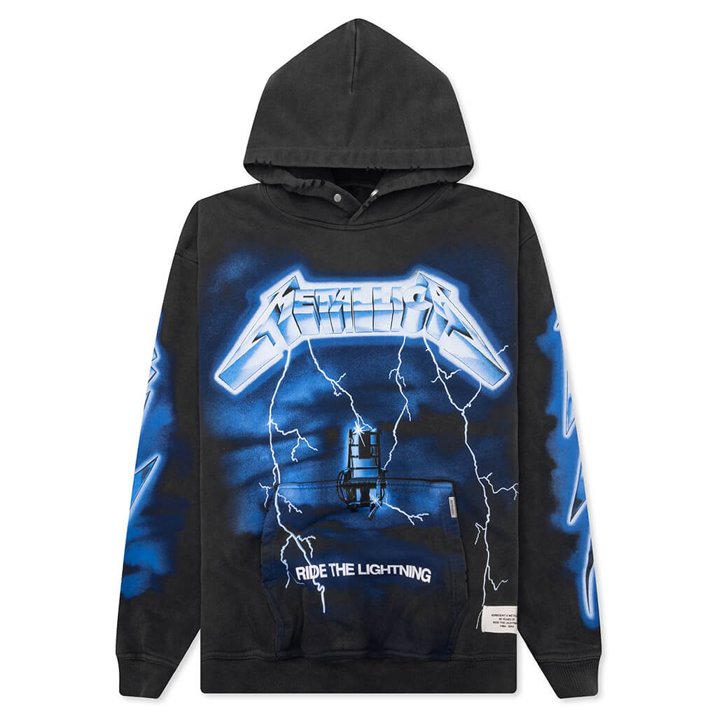 Metallica Ride The Lightning Hoodie - Vintage Grey