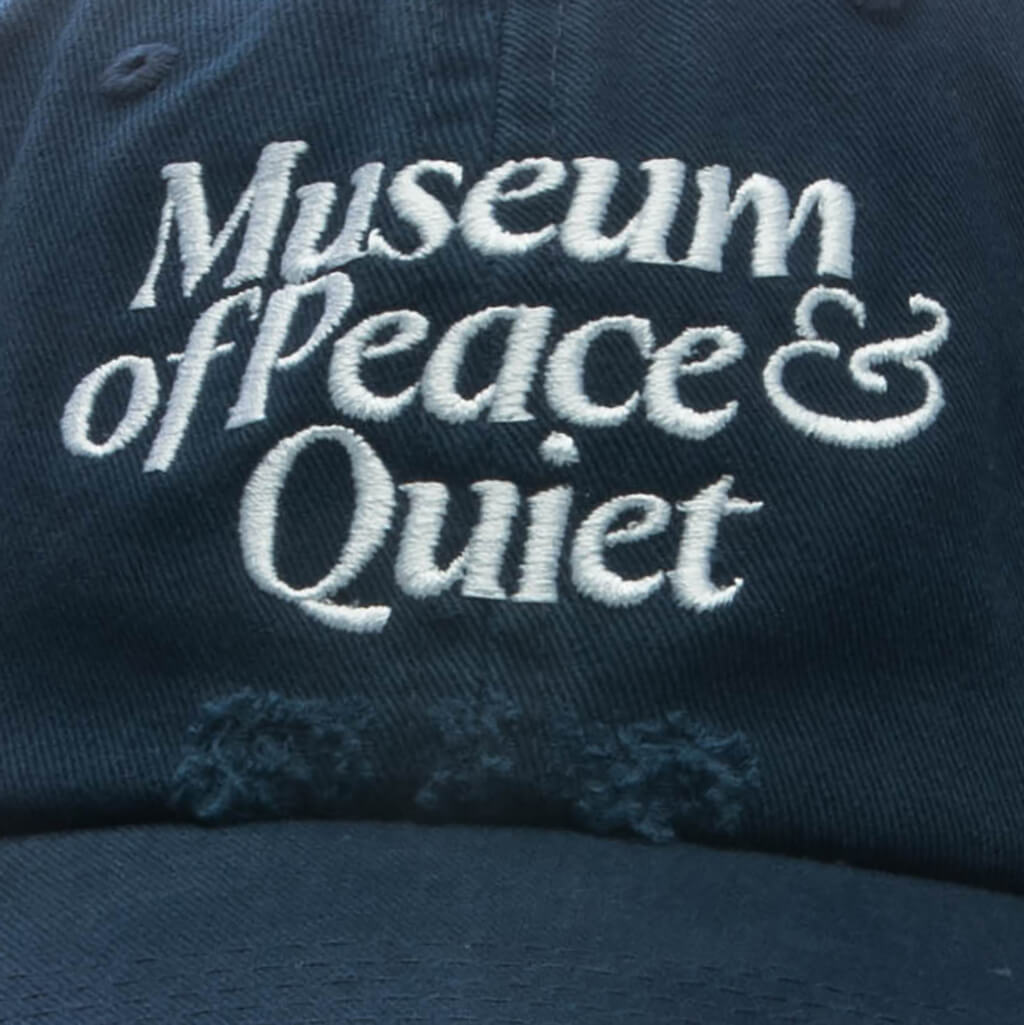 Mid Century Distressed Dad Hat - Navy