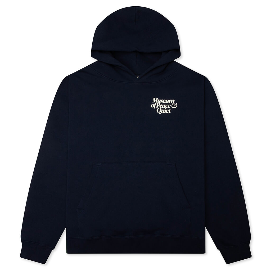 Mid Century Distressed Hoodie - Navy