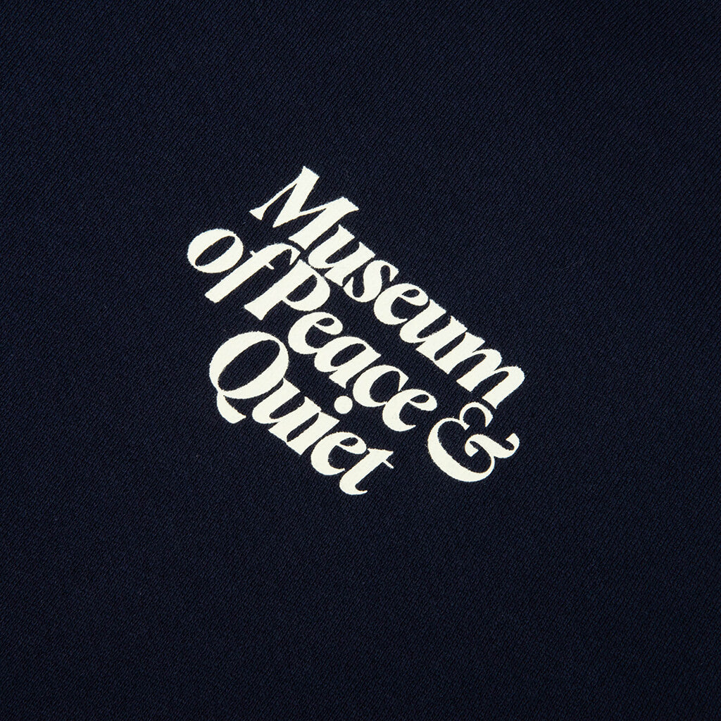 Mid Century Distressed Hoodie - Navy