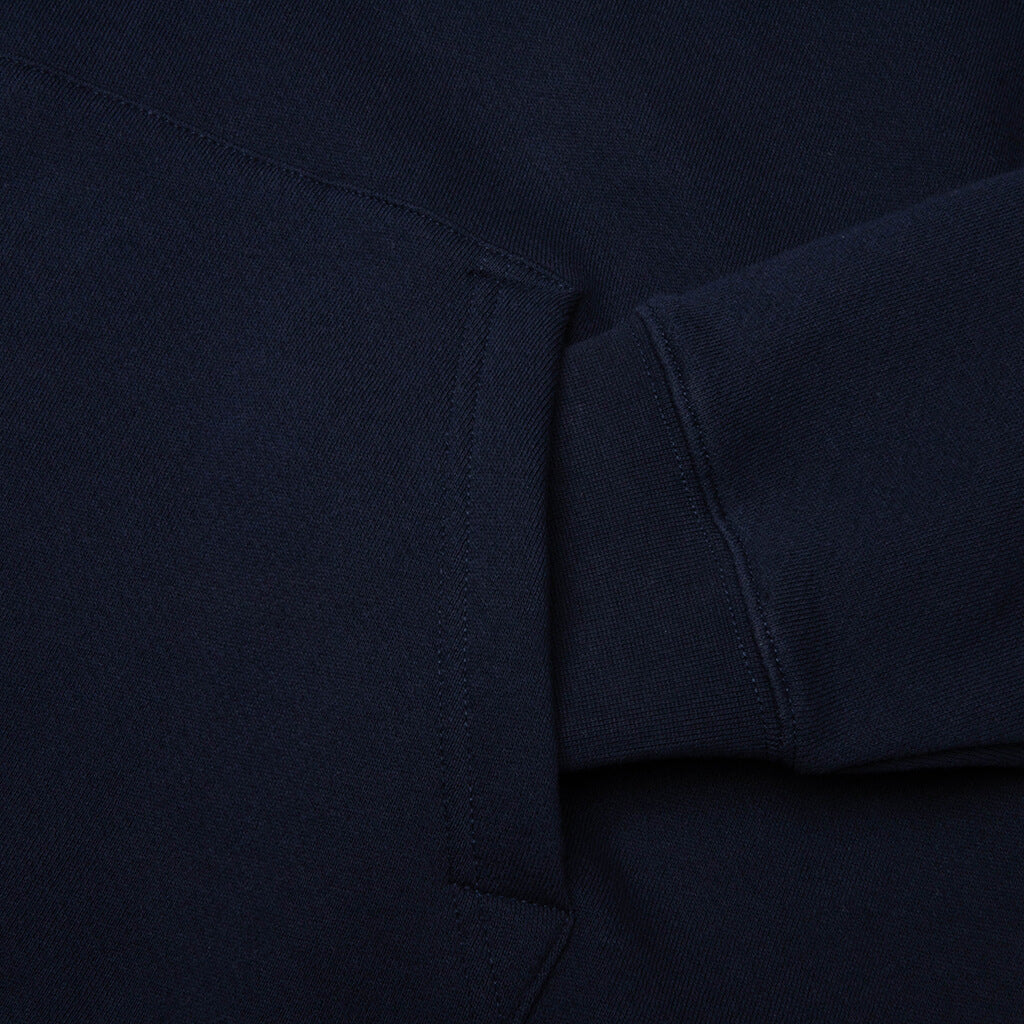 Mid Century Distressed Hoodie - Navy