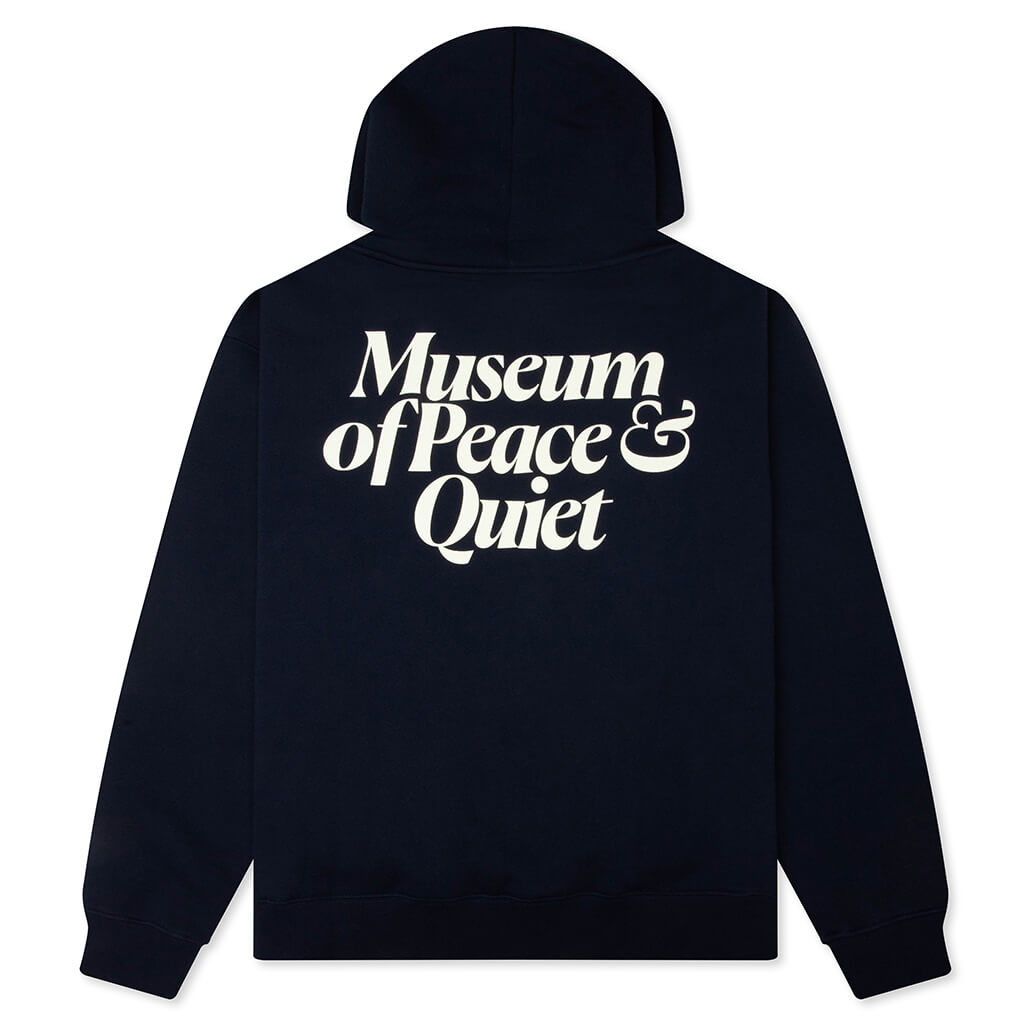 Mid Century Distressed Hoodie - Navy