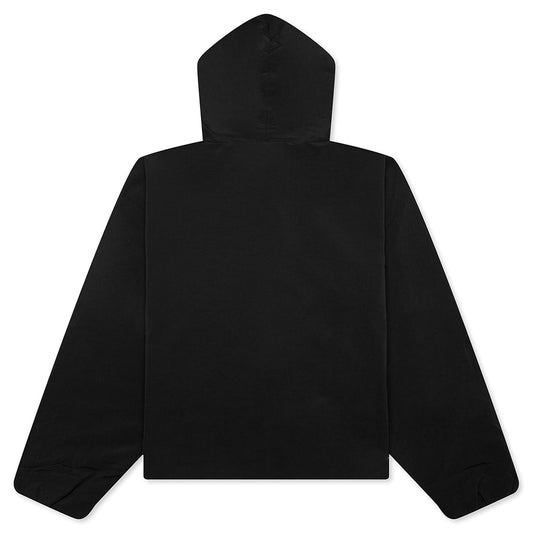 Military Nylon Hooded Anorak - Black