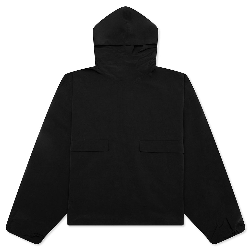 Military Nylon Hooded Anorak - Black
