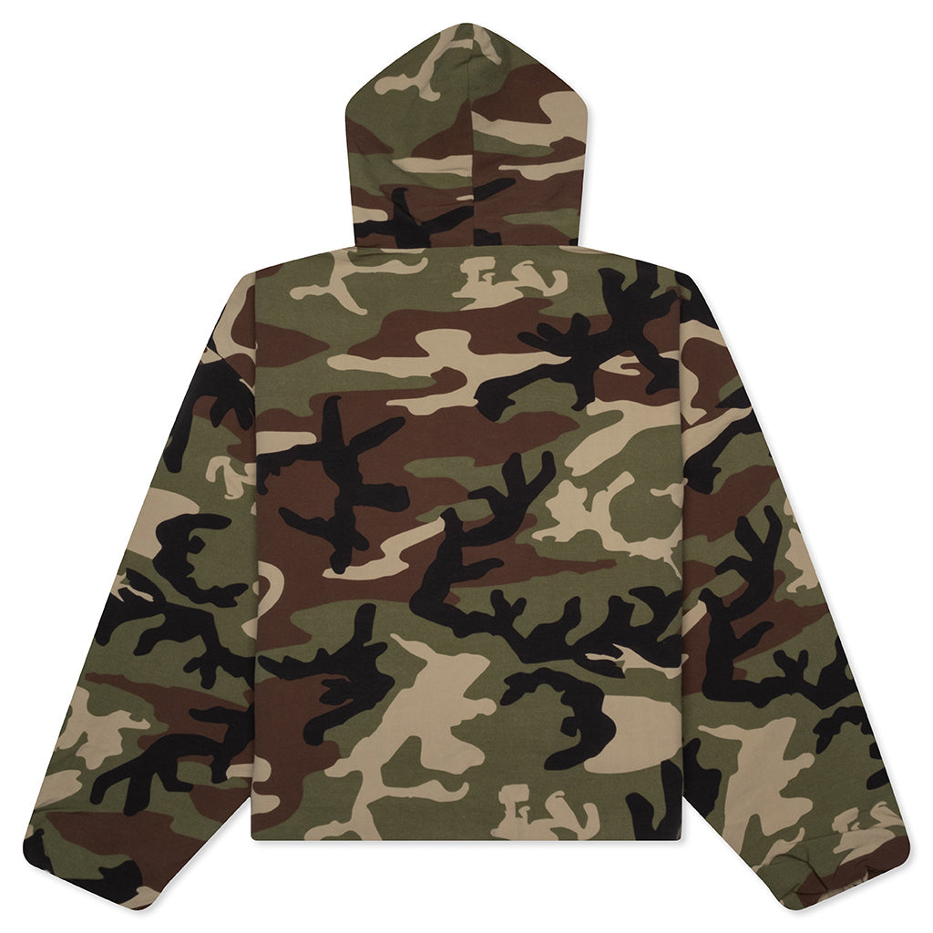 Military Nylon Hooded Anorak - Woodland Camo
