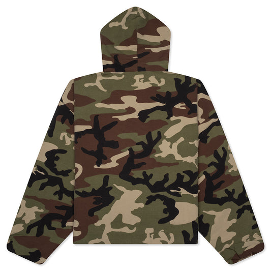 Military Nylon Hooded Anorak - Woodland Camo
